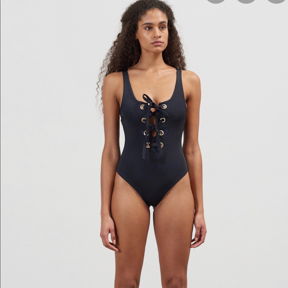 Mara Hoffman lace up one piece